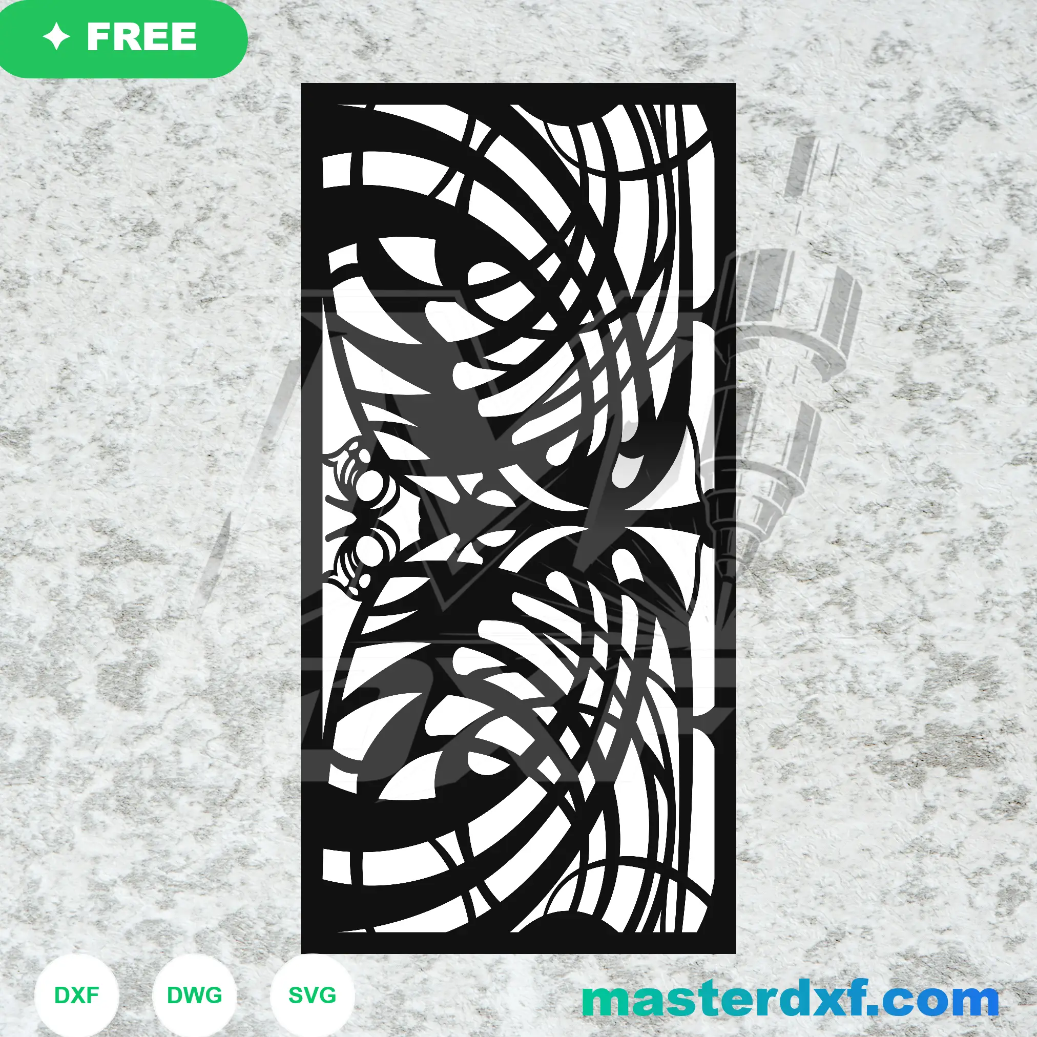 Artistic Monstera Leaf Tropical Foliage Border Screen DXF File